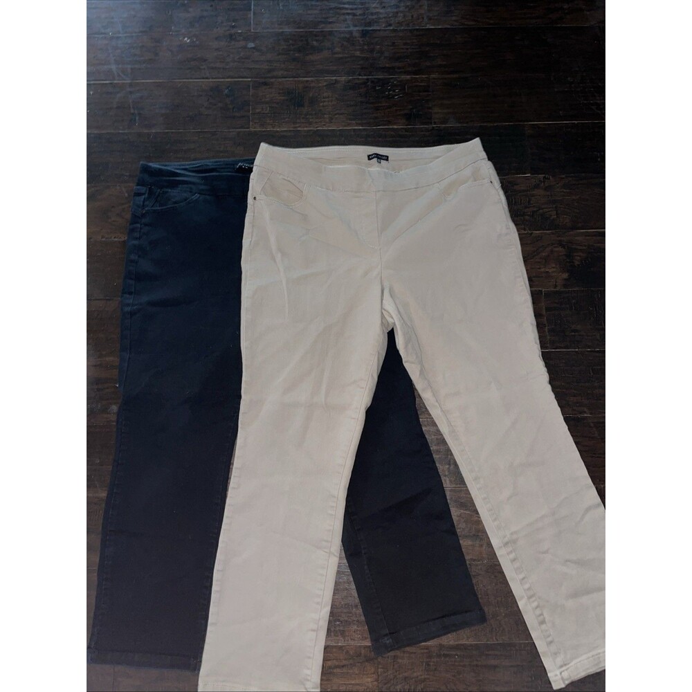 Lot 2 Napa Valley Stretch Pants Women 16W 16WS Black Beige Casual